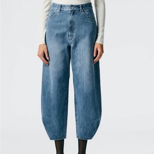 Tibi Classic Wash Denim High Waisted Quinn Jean